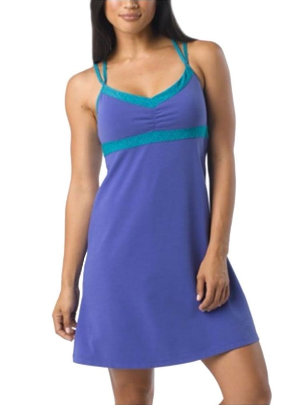 prAna Purple Strappy Athletic Dress Built-In Bra Yoga Travel Size Large